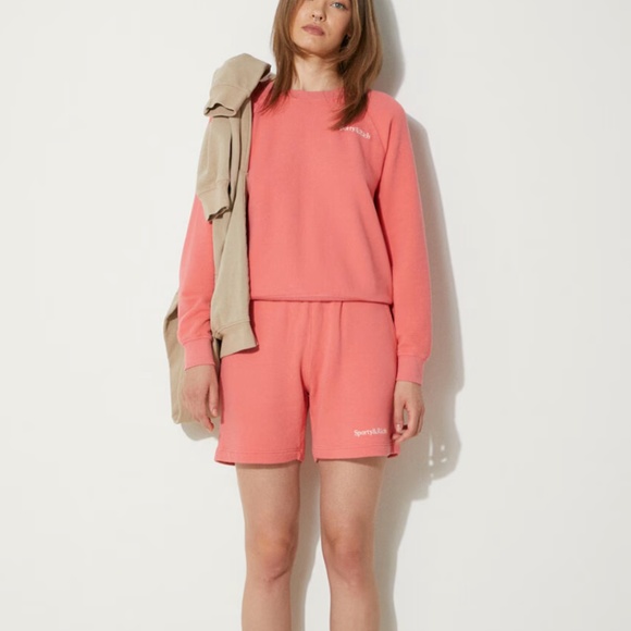 NWT Sporty & Rich Serif Logo Soft Crewneck Sweatshirt | Women’s Casual Pullover - Picture 2 of 9